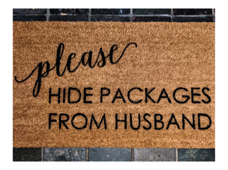 hide packages from husband doormat